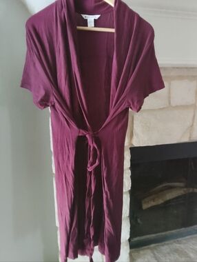 Athleta Burgundy Tie-Front Robe